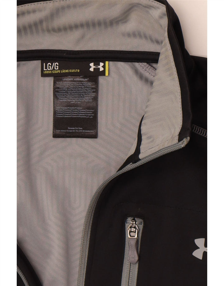 Top de trening Under Armour pentru bărbați, cu fermoar și gât, din poliester negru