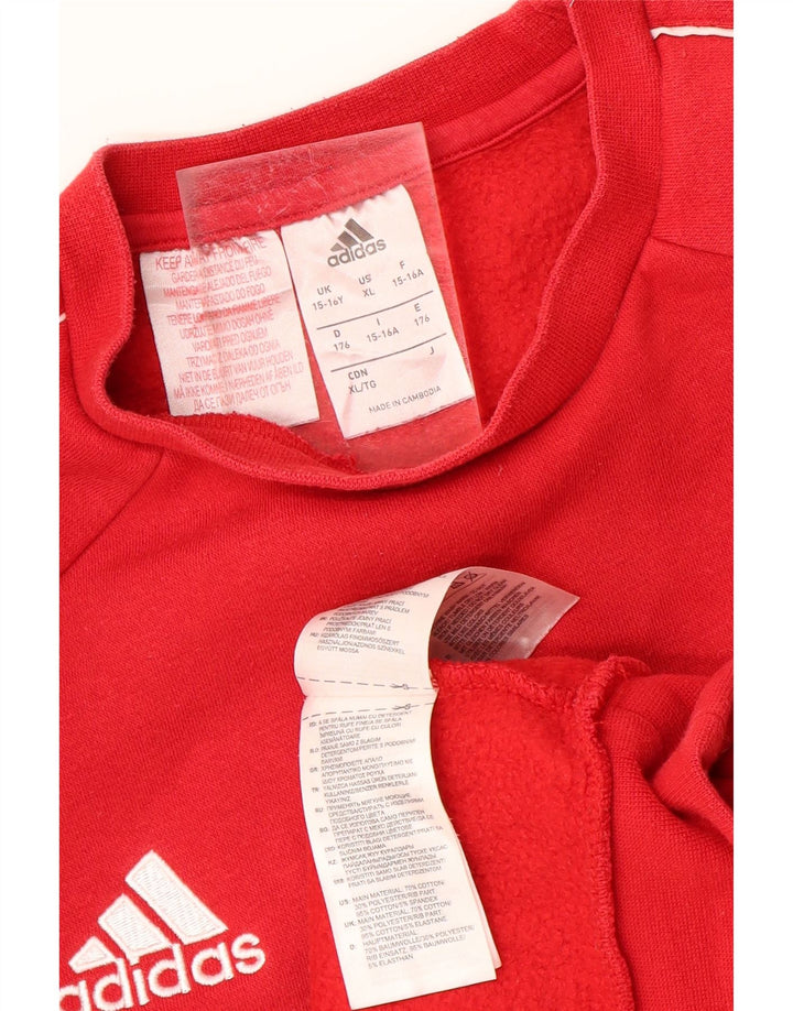 Pulover ADIDAS pentru băieți 15-16 ani bumbac roșu