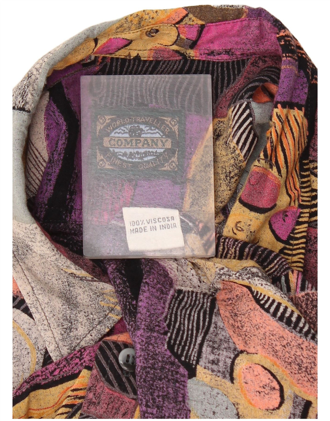 Cămașă vintage pentru bărbați, cu o formă lejeră, medie, multicoloră, retro