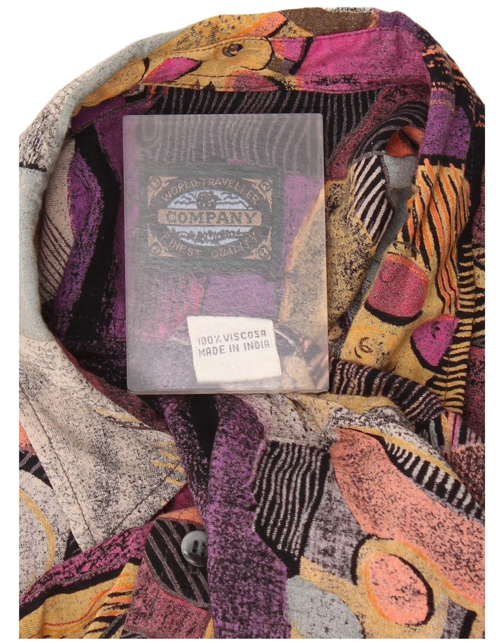 Cămașă vintage pentru bărbați, cu o formă lejeră, medie, multicoloră, retro