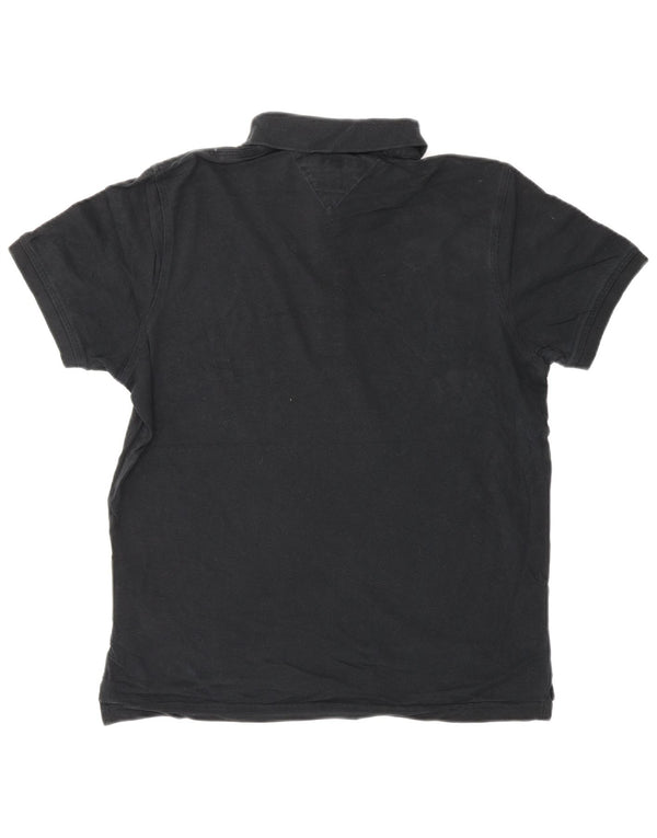 Tricou polo TOMMY HILFIGER pentru bărbați, bumbac mediu negru