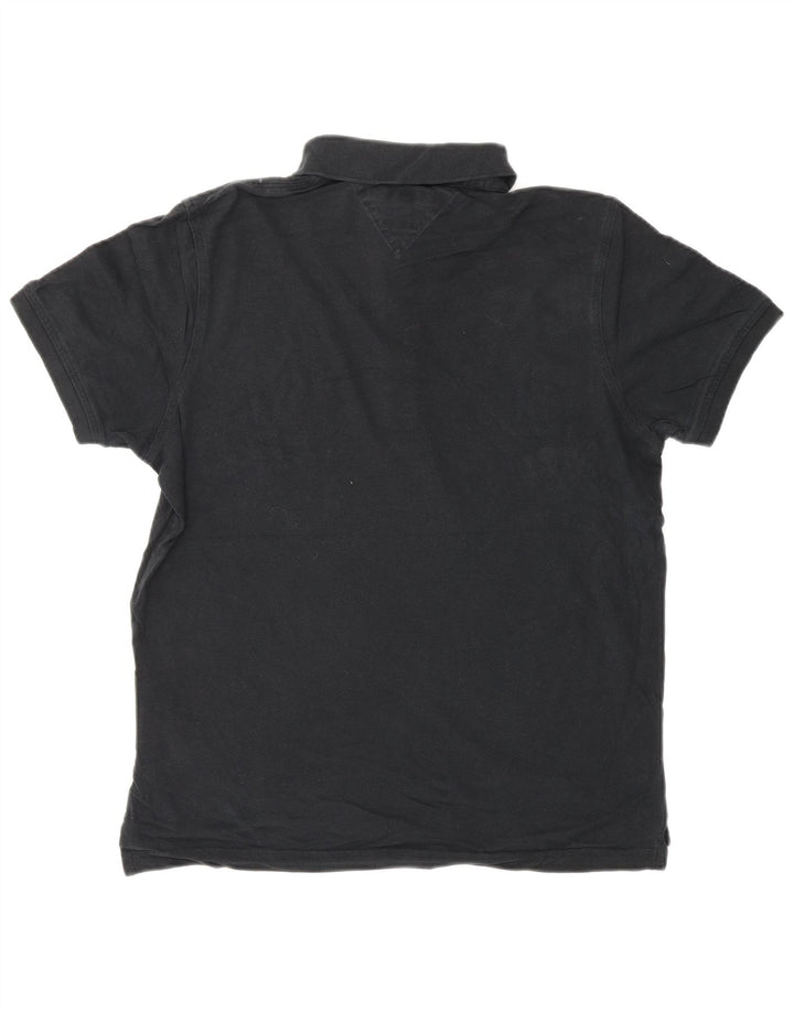 Tricou polo TOMMY HILFIGER pentru bărbați, bumbac mediu negru