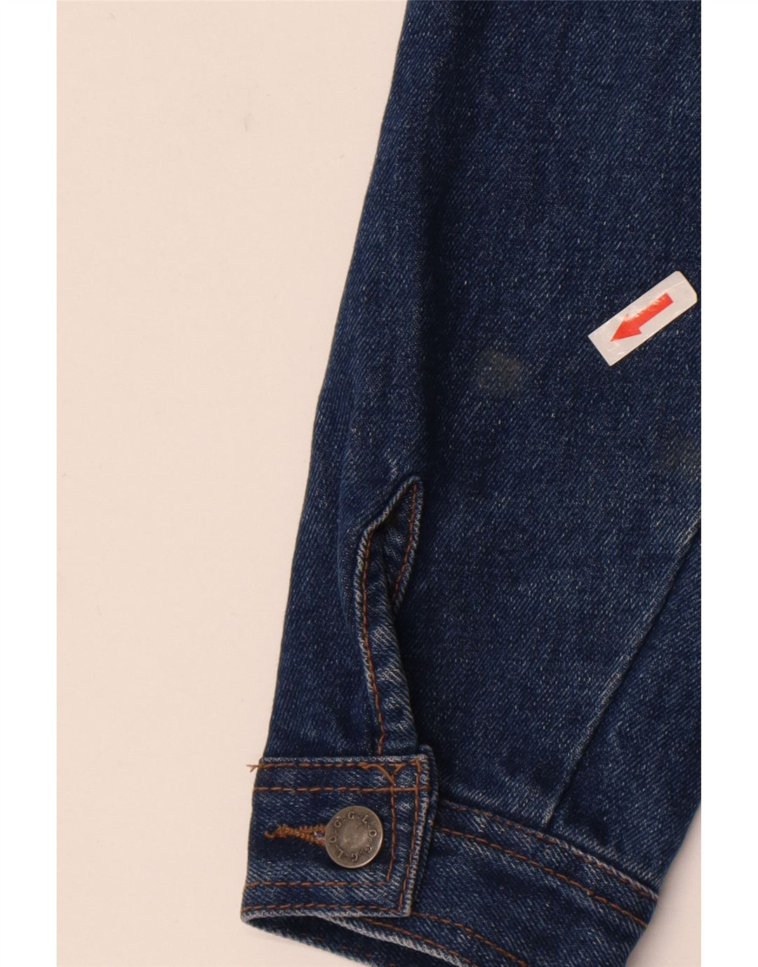 Jachetă de denim crop vintage pentru femei UK 14, bumbac albastru mediu