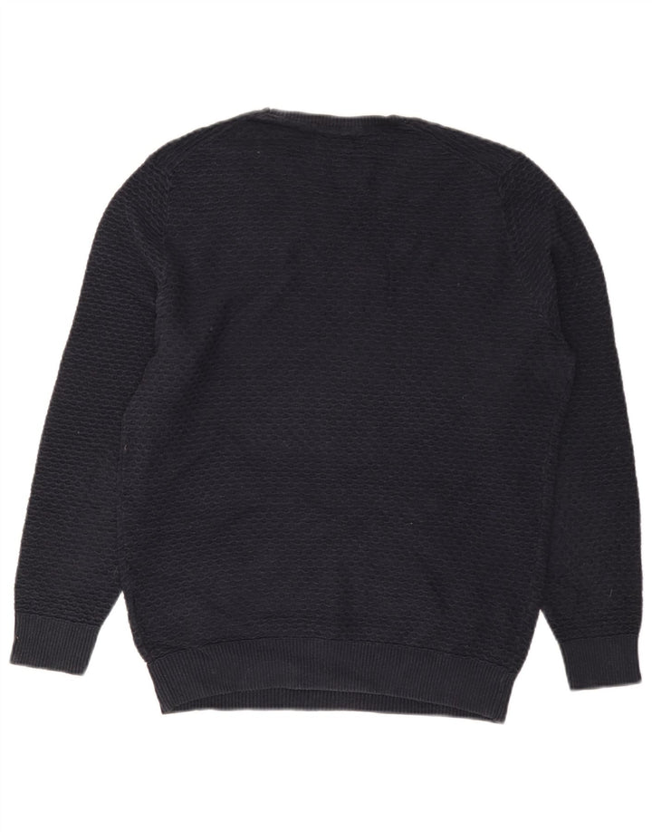 Pulover Massimo Dutti pentru bărbați cu gât crew pulover mic din bumbac bleumarin