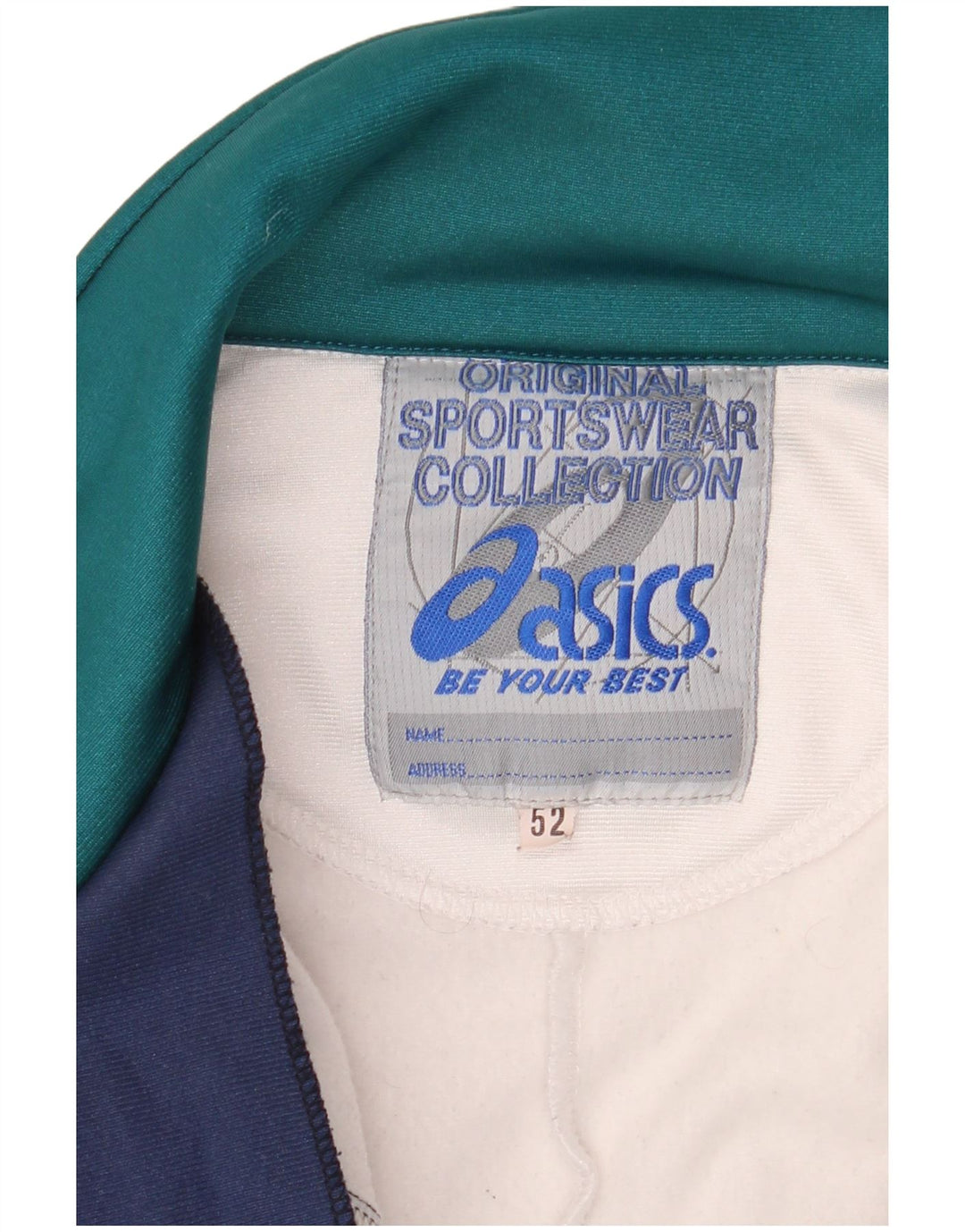 Jachetă de top pentru trening grafic ASICS pentru bărbați IT 52, mare, bleumarin, color block