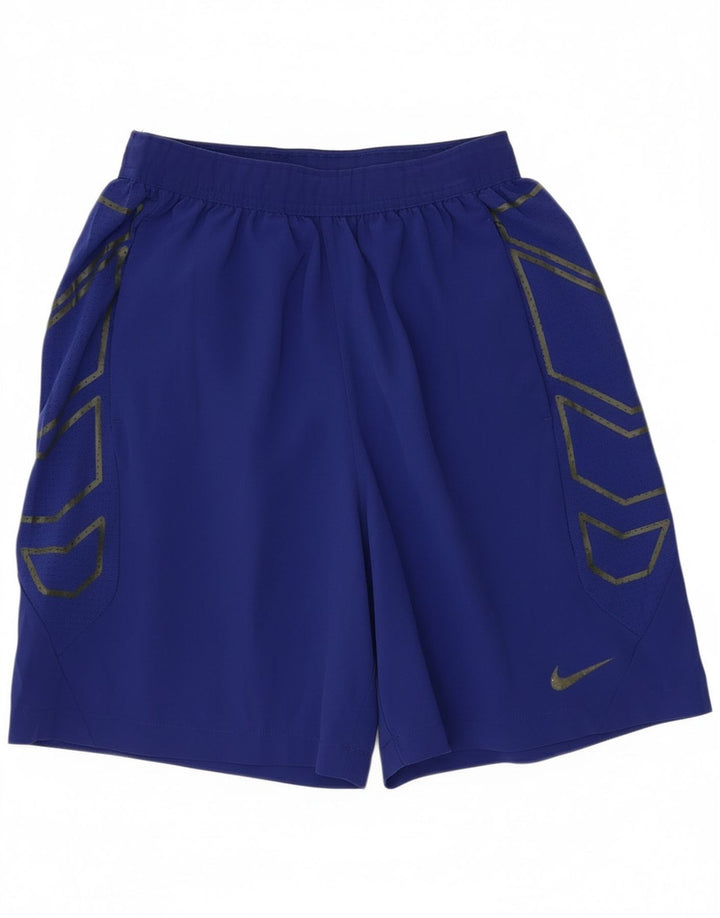 Pantaloni scurți sport grafic Nike pentru bărbați, poliester albastru mediu