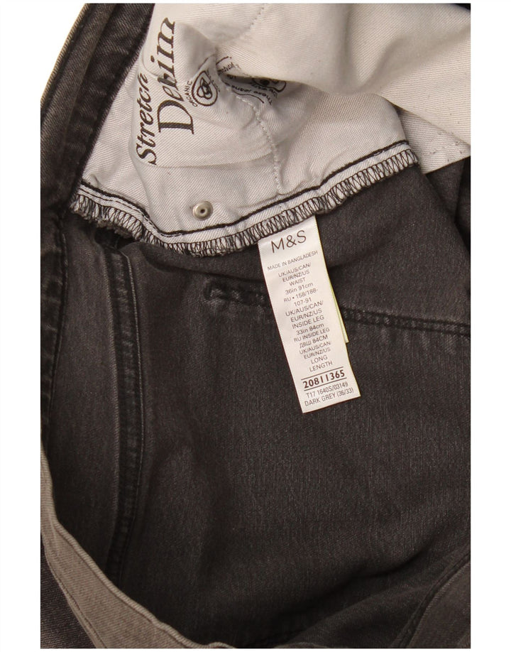 Blugi slim pentru bărbați Marks & Spencer W36 L33 bumbac gri