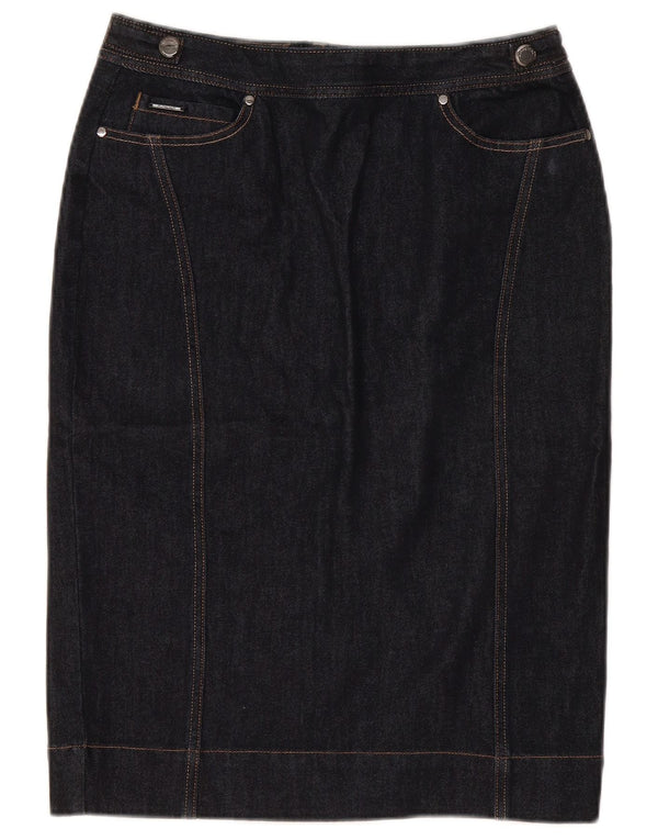 Fusta de blugi pentru femei Marks & Spencer UK 12 Medium W30 Bumbac bleumarin