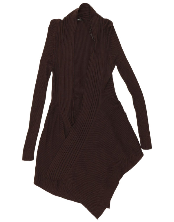 MARKS & SPENCER Pulover cardigan deschis cu paragate pentru femei UK 12 Maro mediu