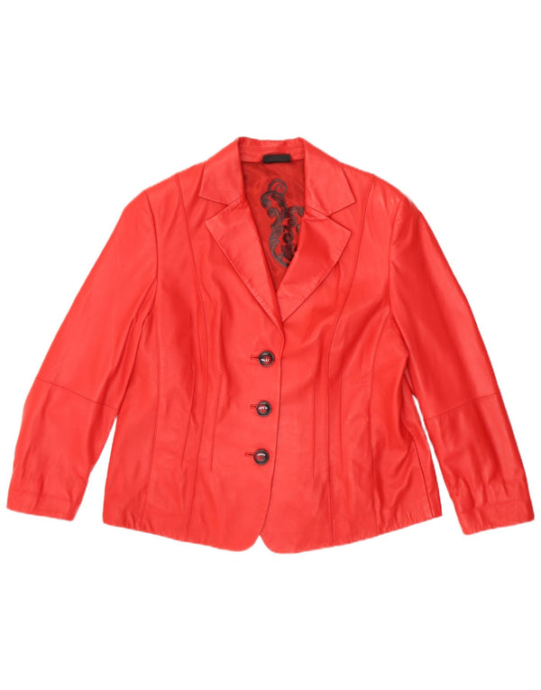 Gerry Weber Jachetă din piele cu 3 nasturi pentru femei UK 20 2XL, piele roșie