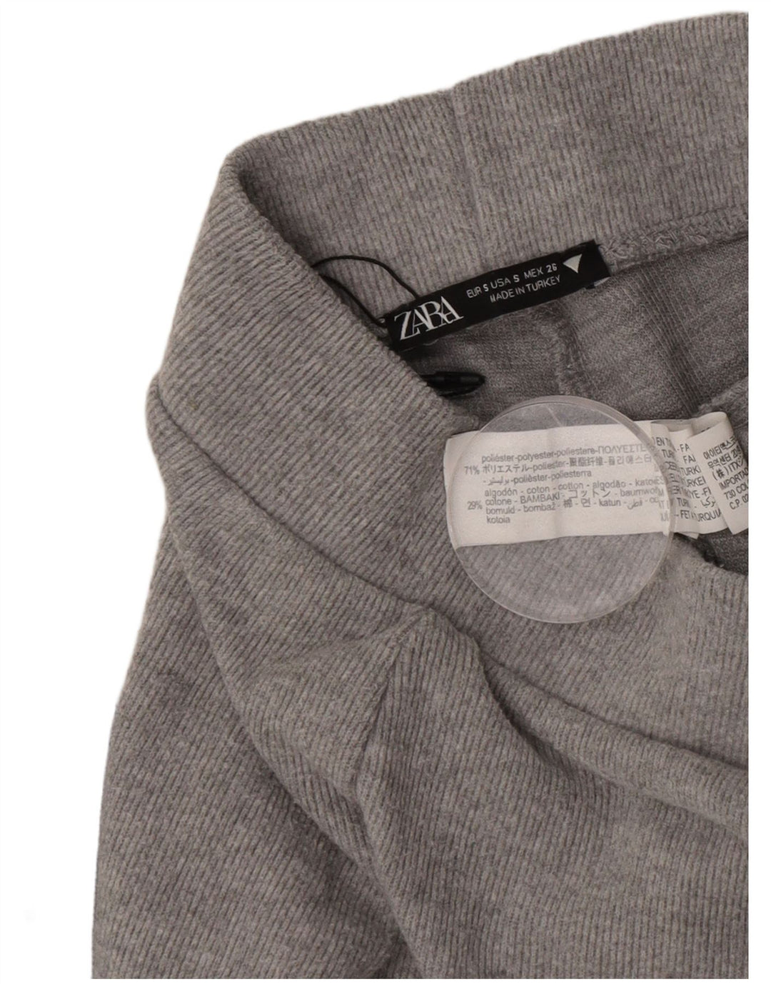 Pantaloni de trening Zara pentru femei UK 10 Small Gri Poliester