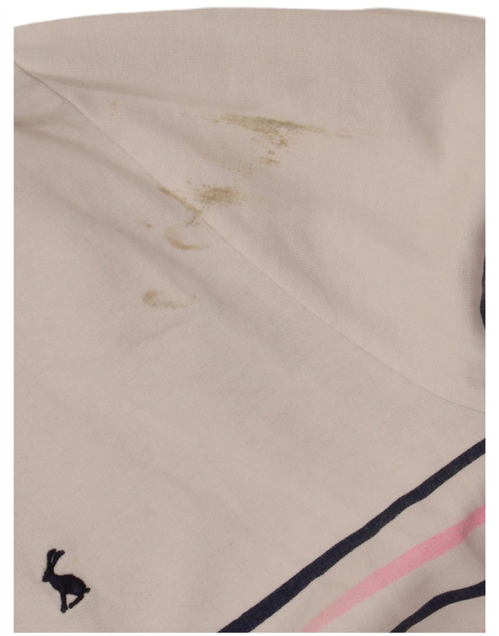 JOULES Pulover pentru damă cu gât cu nasturi, UK 20 2XL, cu dungi albe