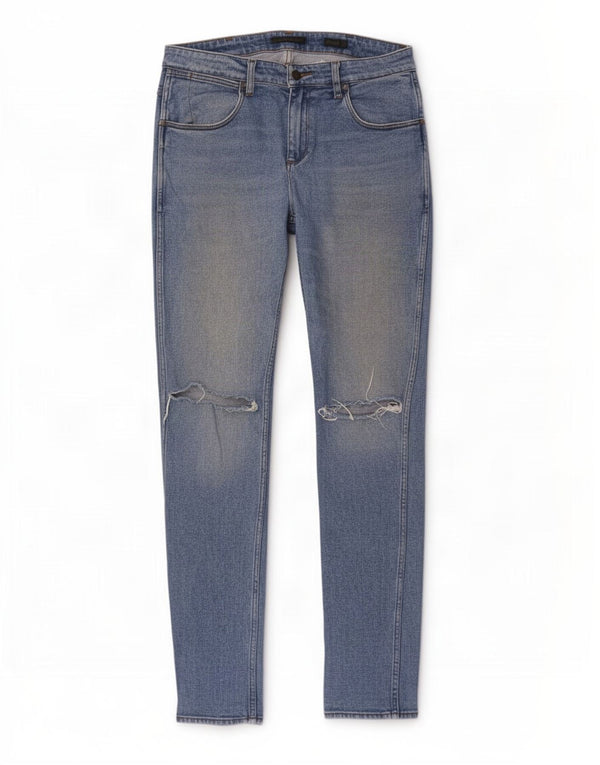 Wrangler Mens Stomper Distressed Slim Jeans W31 L33 Blue Cotton