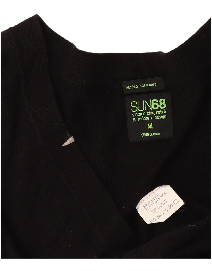 Pulover cardigan cu paragate Sun68 pentru femei UK 12 bumbac mediu negru