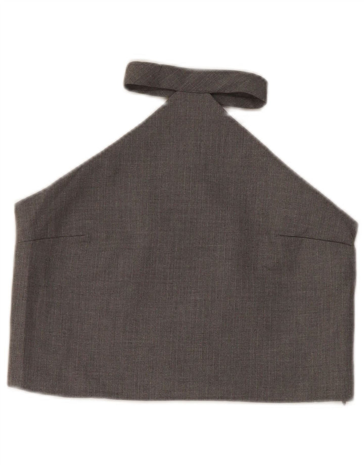 Top Crop Halter pentru femei Zara UK 8 Small Gri Poliester