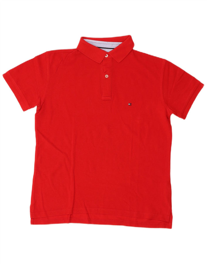 Tricou polo Tommy Hilfiger pentru bărbați, bumbac roșu mediu