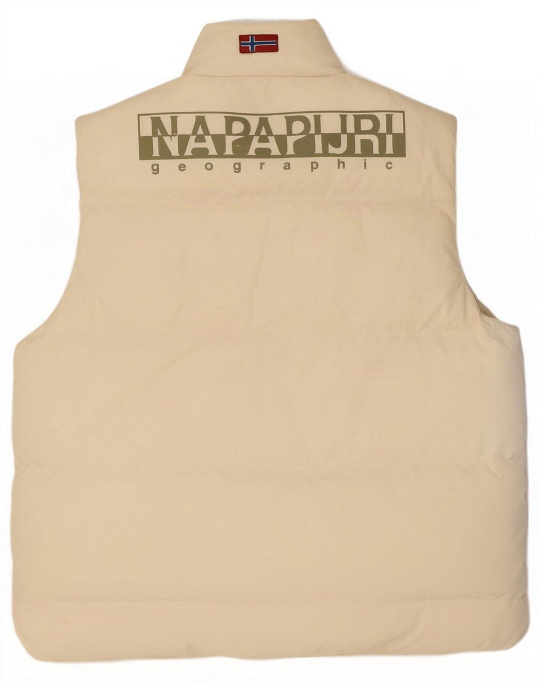 Napapijri Gilet grafic căptușit pentru bărbați UK 38 Medium Off White Poliamidă