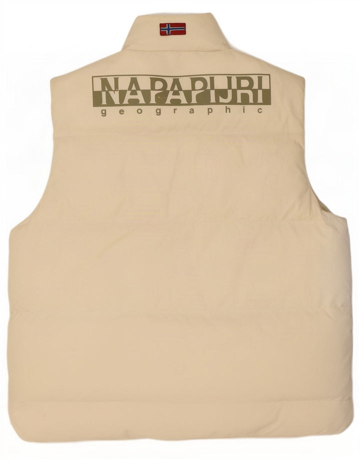 Napapijri Gilet grafic căptușit pentru bărbați UK 38 Medium Off White Poliamidă