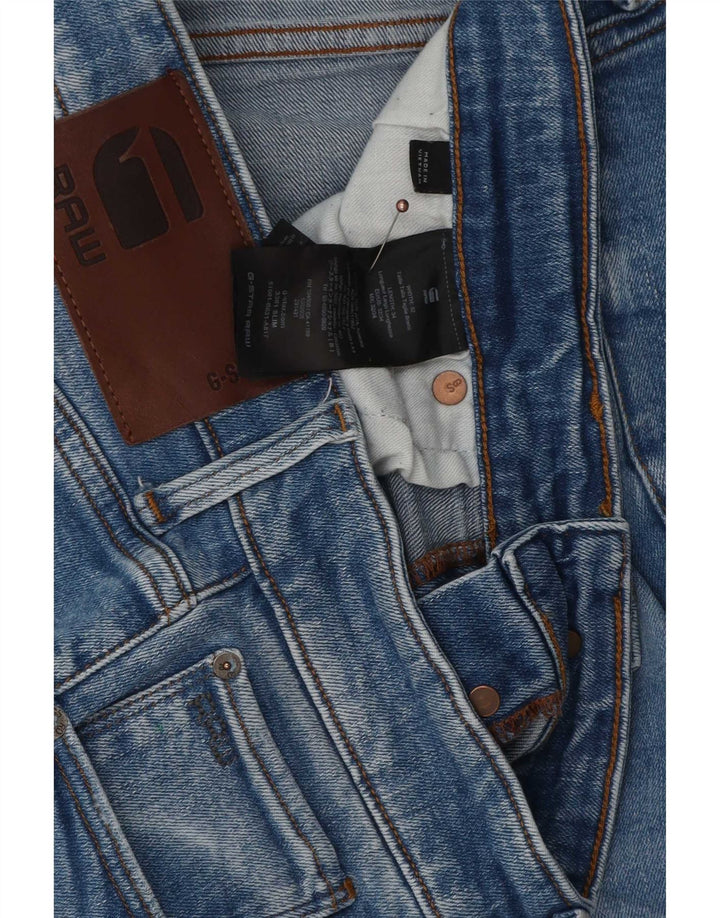Blugi G-Star 3301 Slim pentru bărbați W32 L34 Bumbac albastru