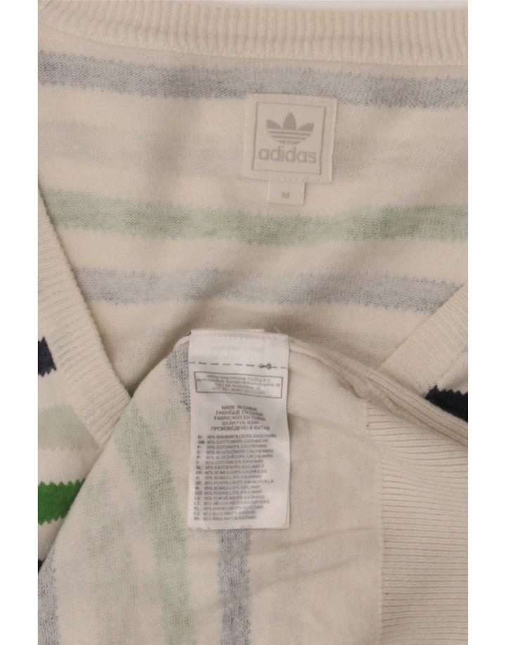 Pulover pentru bărbați Adidas cu decolteu în V, bumbac cu dungi medii, multicolore