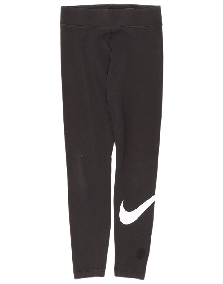 Leggings grafic Nike pentru femei UK 8 Small Black Bumbac