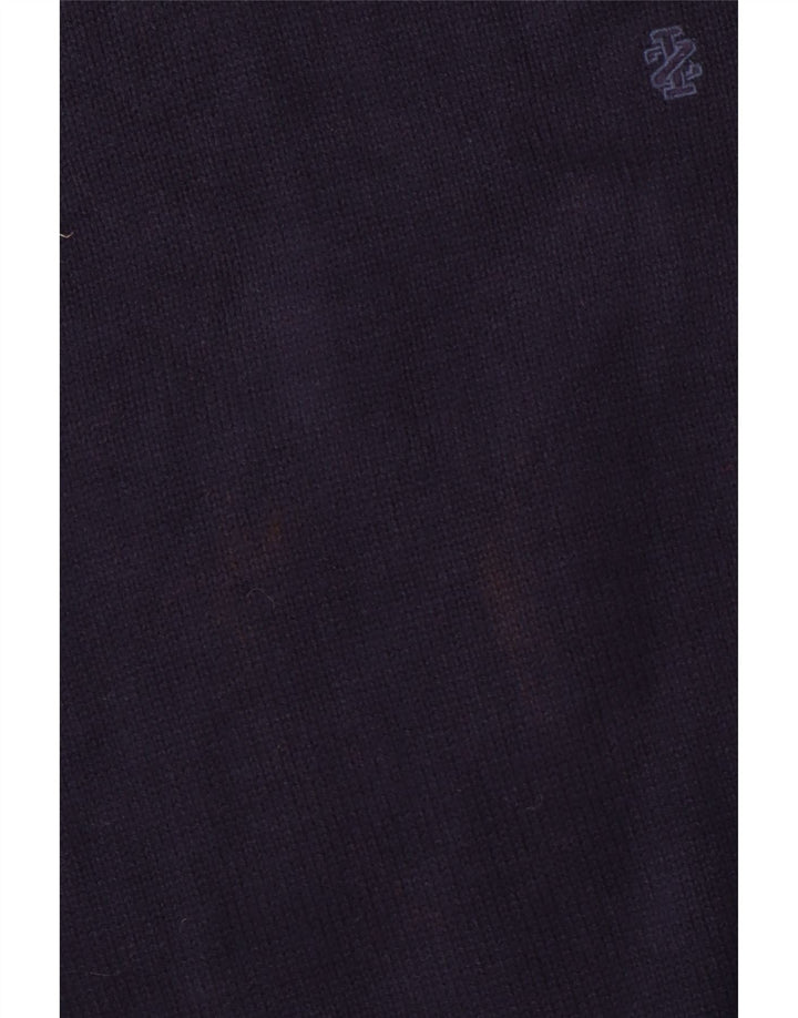 Pulover IZOD pentru bărbați, cu decolteu în V, mare din bumbac bleumarin