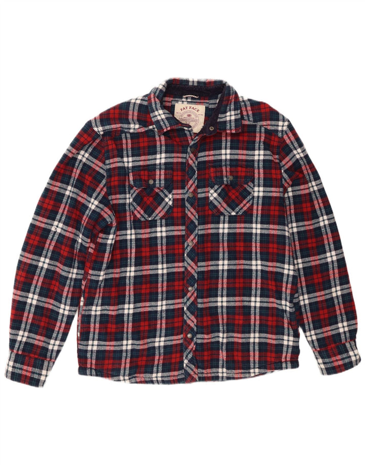 Cămașă de flanel lumberjack pentru bărbați Fat Face, mare, din bumbac cu carouri bleumarin