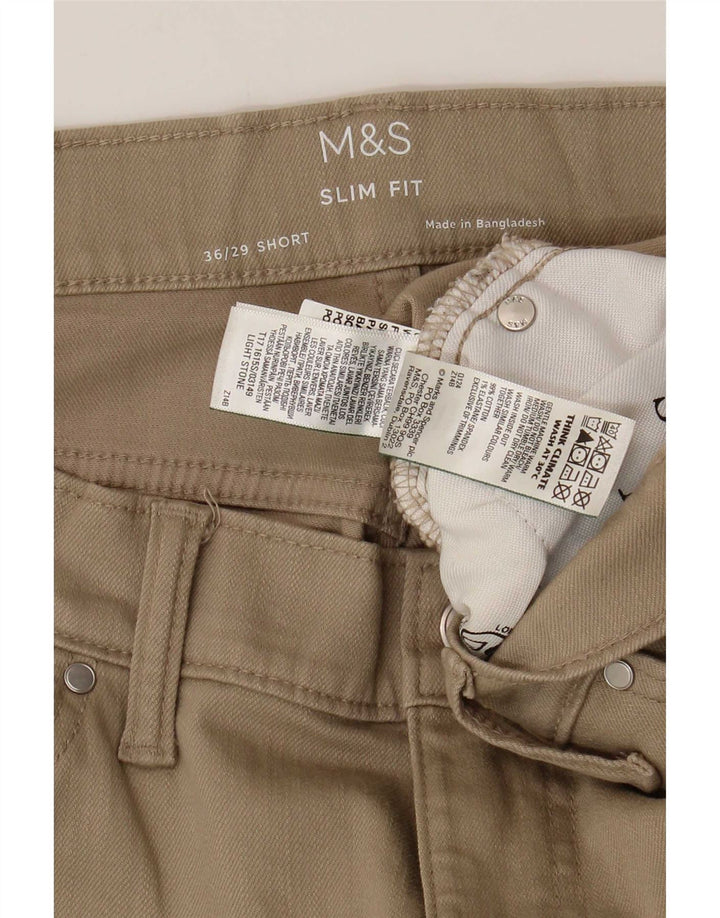 Blugi slim pentru bărbați Marks & Spencer W36 L29 bumbac bej