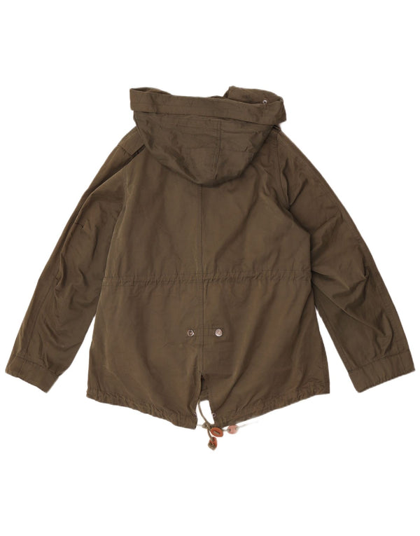 Jachetă parka cu glugă pentru femei Zara UK 36, nailon verde mic