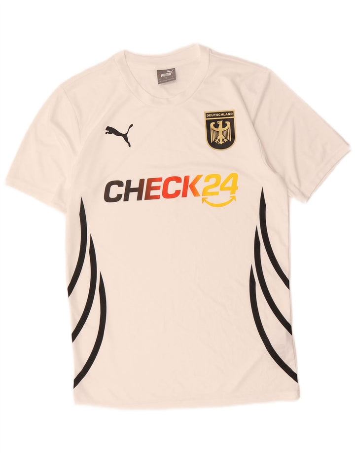 Tricou grafic Puma Deutshland pentru bărbați Top mic poliester alb