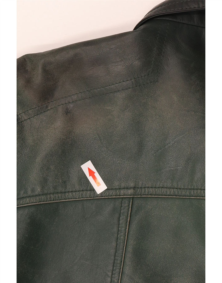 Jachetă din piele vintage pentru bărbați IT 58 4XL din piele verde