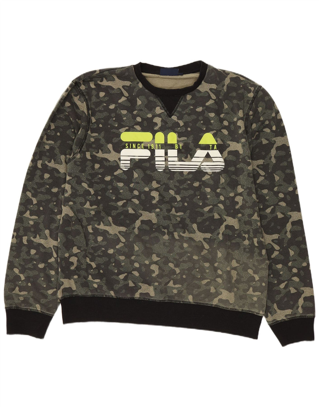 Hanorac grafic pentru bărbați Fila Jumper XL Kaki Camuflaj Bumbac