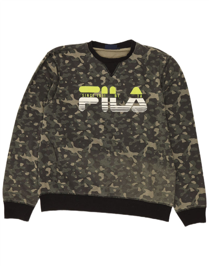 Hanorac grafic pentru bărbați Fila Jumper XL Kaki Camuflaj Bumbac