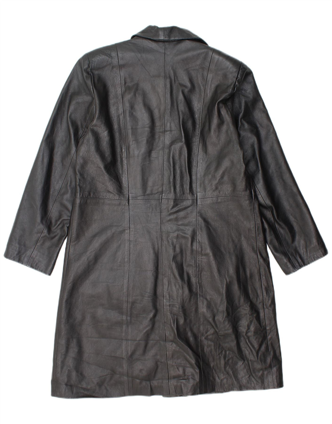 Palton din piele pentru femei VINTAGE UK 18 XL din piele neagră