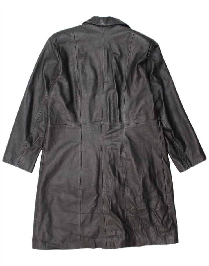 Palton din piele pentru femei VINTAGE UK 18 XL din piele neagră