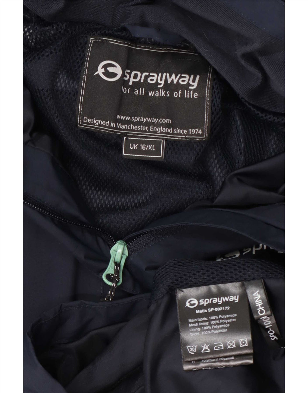 Sprayway Jachetă de ploaie cu glugă pentru femei UK 16, mare, albastru, poliamidă
