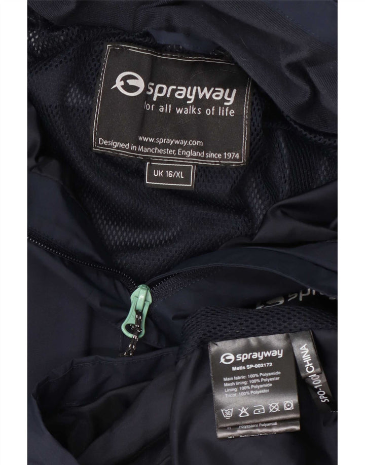 Sprayway Jachetă de ploaie cu glugă pentru femei UK 16, mare, albastru, poliamidă