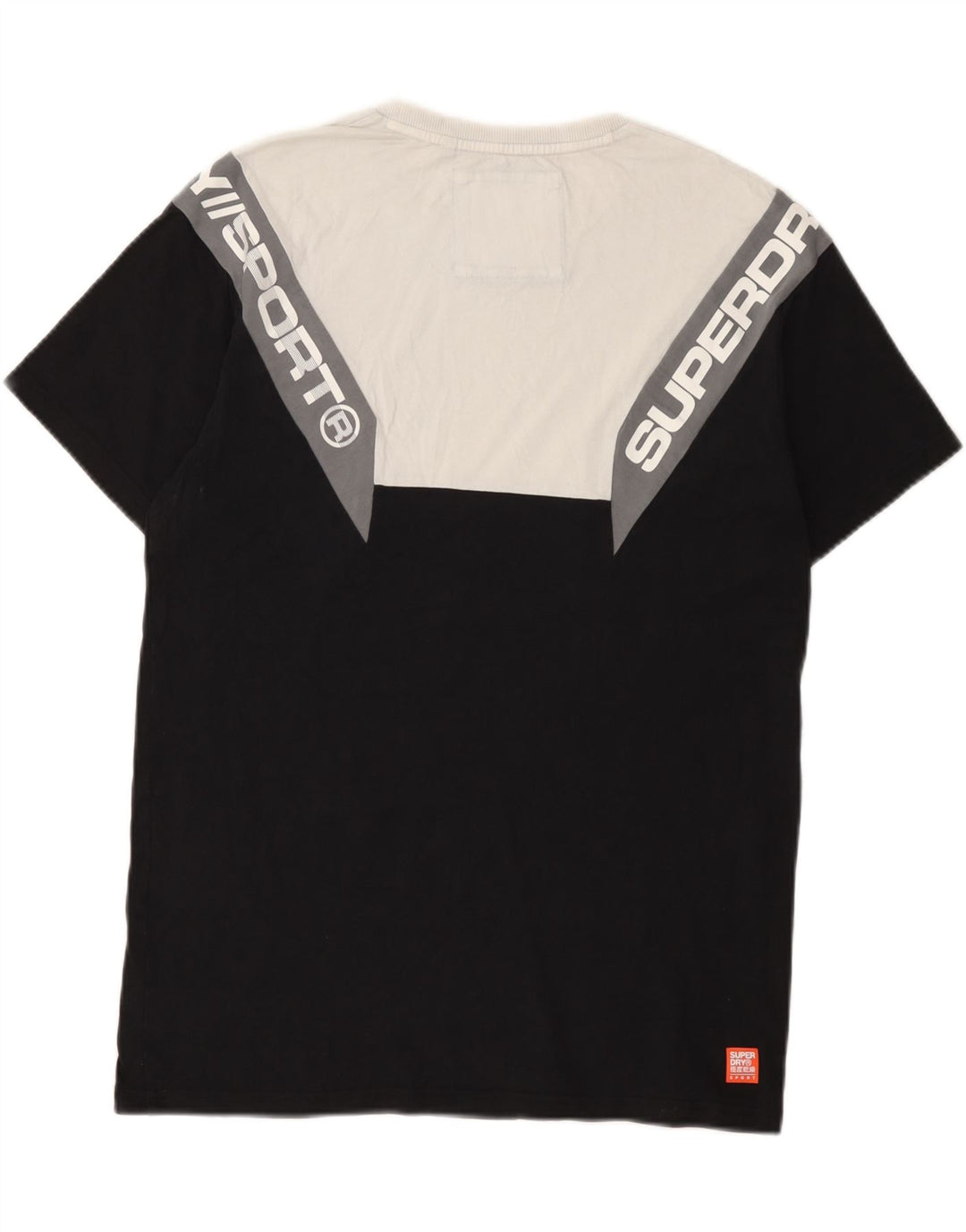 Tricou grafic pentru bărbați Superdry Top mediu negru din bumbac color bloc