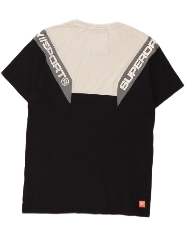 Tricou grafic pentru bărbați Superdry Top mediu negru din bumbac color bloc