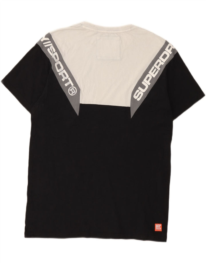 Tricou grafic pentru bărbați Superdry Top mediu negru din bumbac color bloc