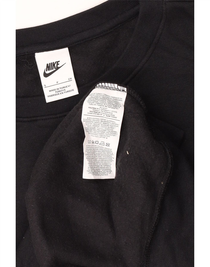 Hanorac Nike pentru bărbați, cu tăiere lejeră, pulover mic, negru, bumbac