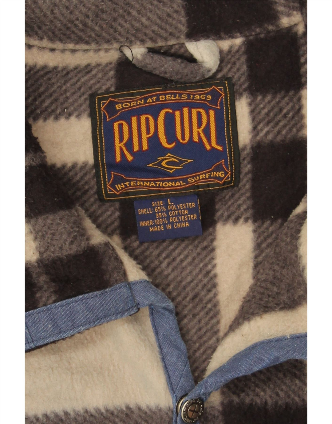 Jachetă fleece pentru bărbați Rip Curl UK 40 Large Beige Check Poliester