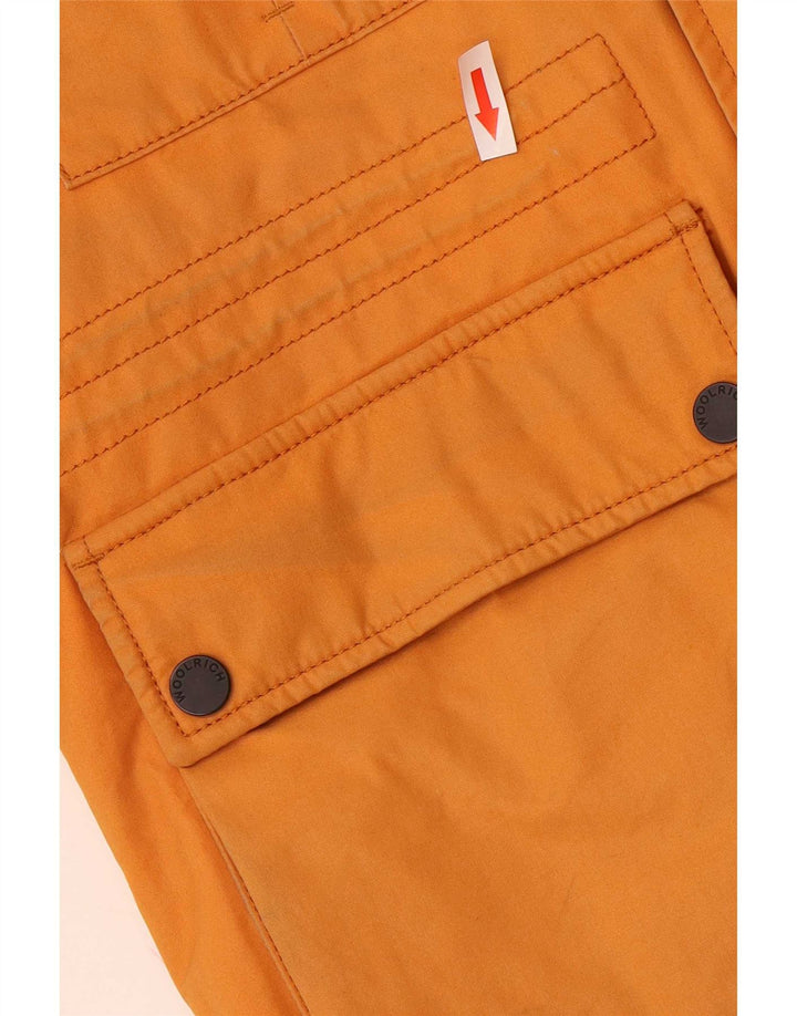 Jachetă pentru bărbați Woolrich cu glugă, UK 38, bumbac portocaliu mediu