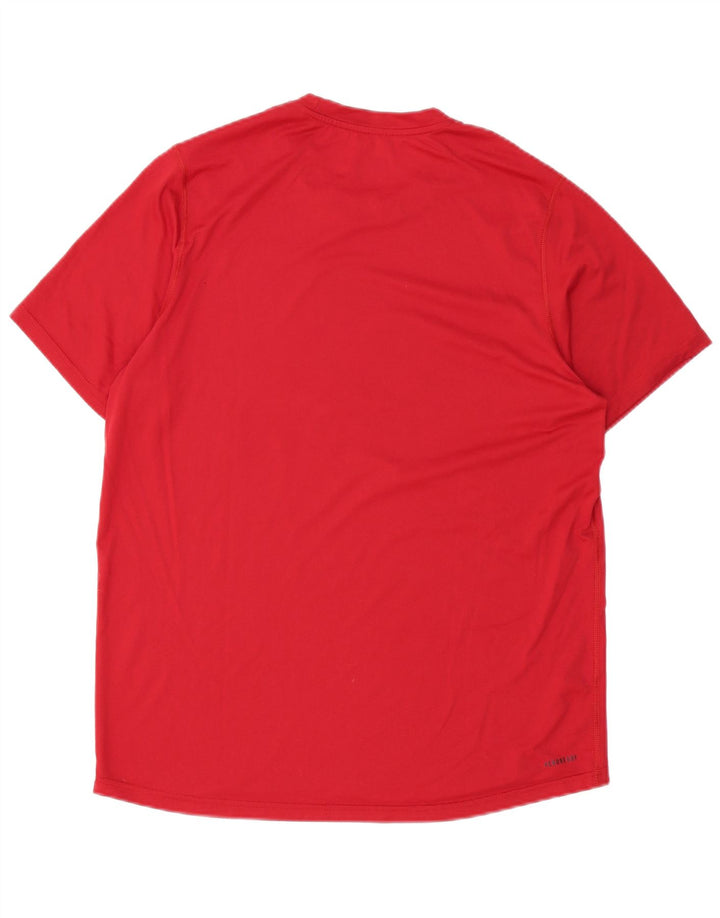 Tricou cu grafic Aeroready Adidas pentru bărbați Top mare poliester roșu