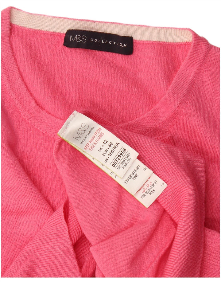 Pulover cardigan pentru femei Marks & Spencer UK 12 Medium Pink Viscose