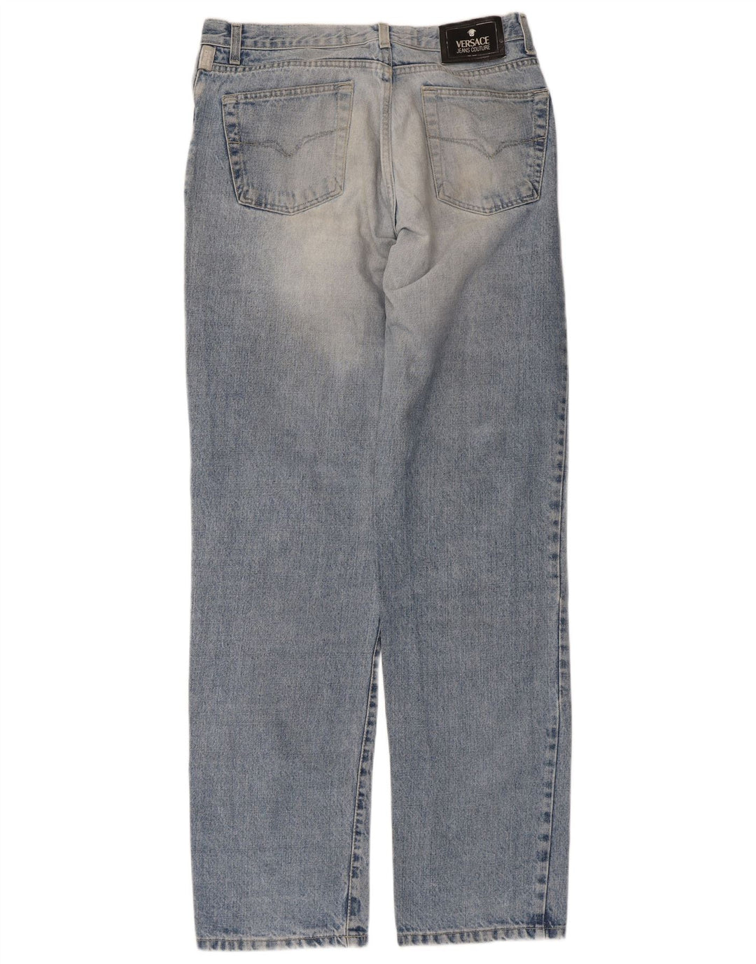 VERSACE Blugi Distressed drepte pentru bărbați W34 L33 Bumbac albastru