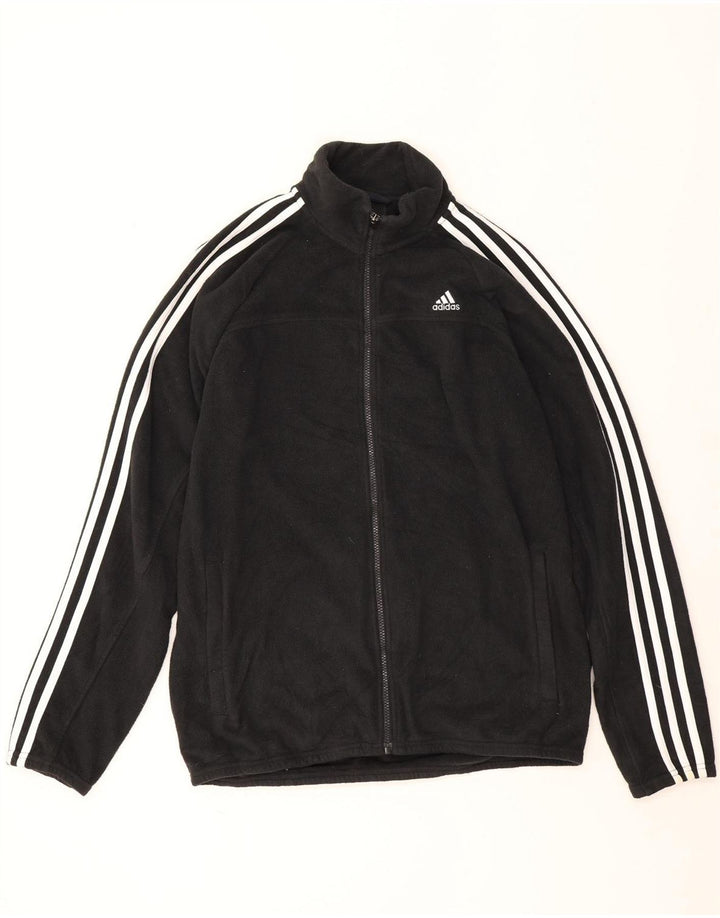 Jachetă fleece pentru bărbați Adidas UK 40, mare, negru, poliester