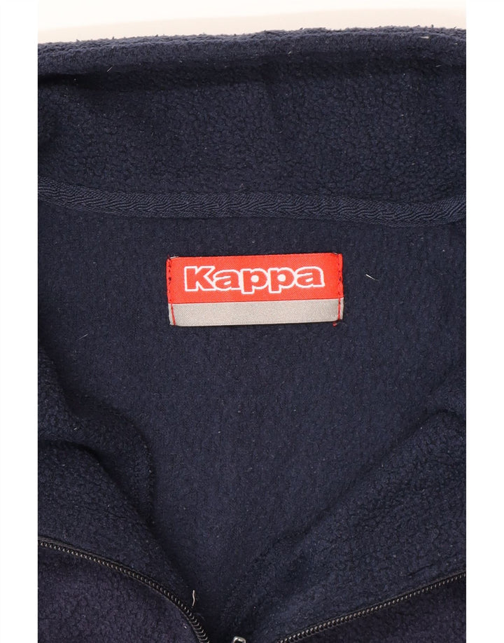 Pulover KAPPA pentru bărbați, cu fermoar și gât, fleece, bleumarin mediu