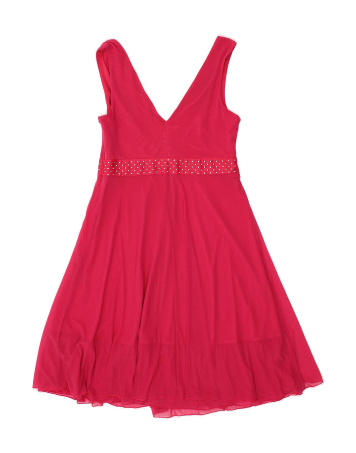 NEXT Womens Sleeveless A-Line Dress UK 12 Medium  Red Nylon Vintage Next and Second-Hand Next from Messina Hembry 