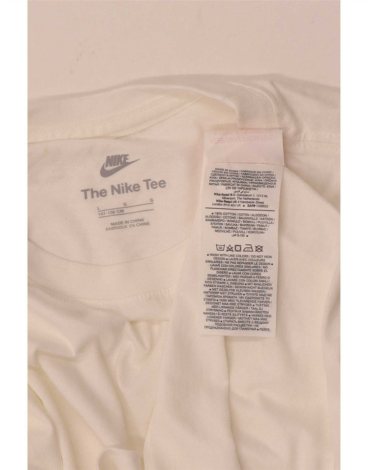 Top pentru băieți Nike cu mânecă lungă 12-13 ani, mare, alb, bumbac